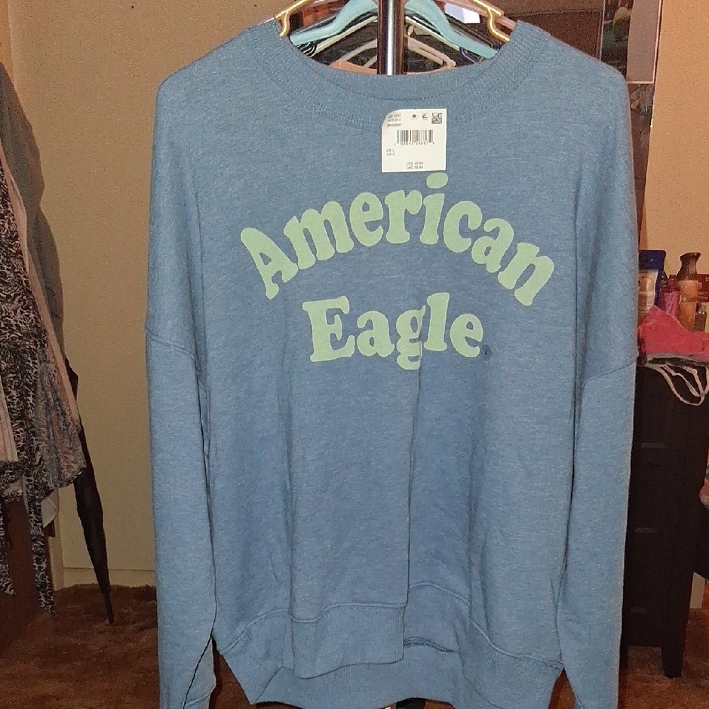 AE Oversized Fleece Graphic Mock Neck Sweatshirt